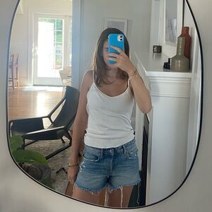 Free people jean shorts. Low rise & size 25.